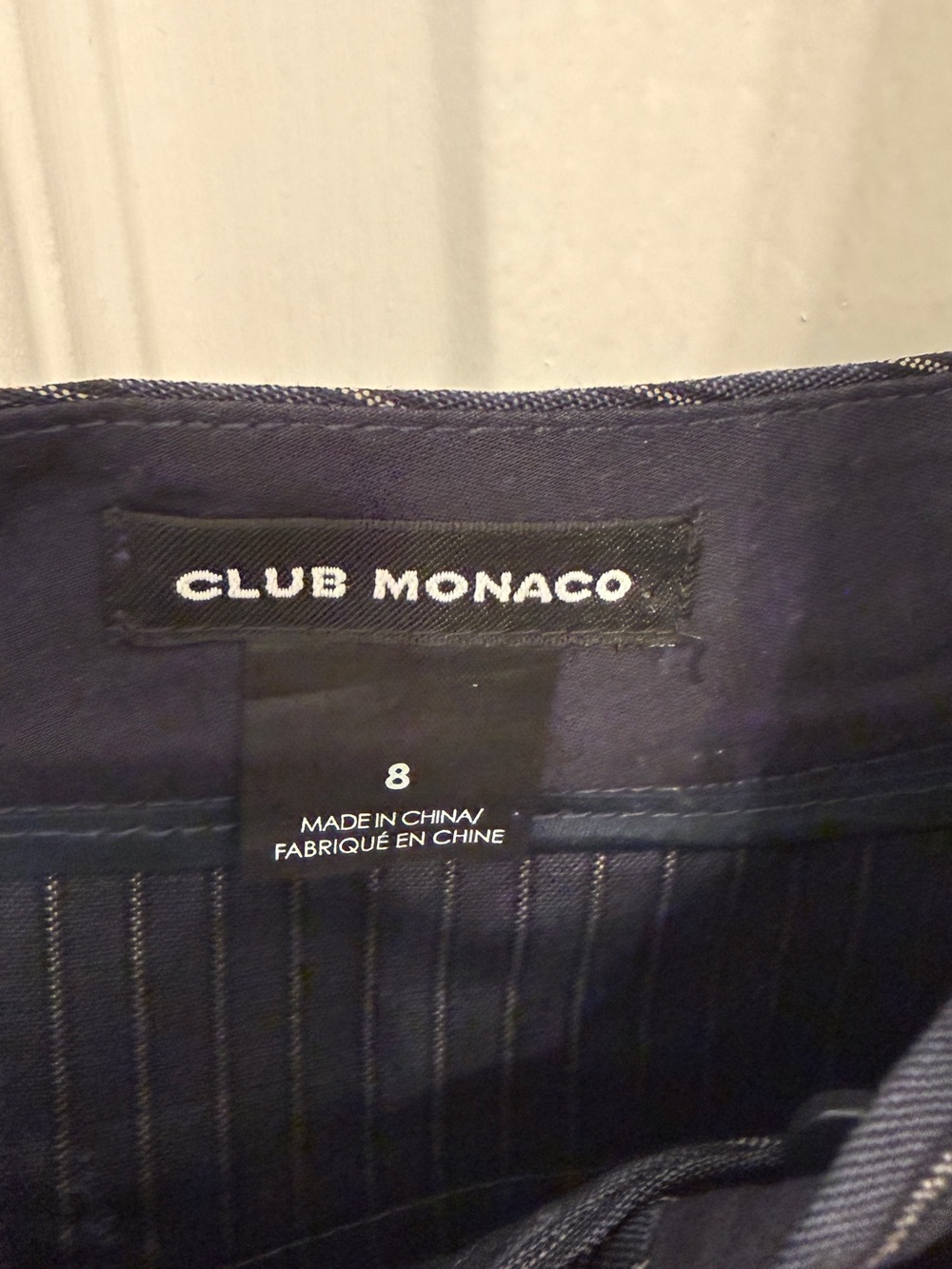 Club Monaco Men's Navy Pinstripe Shorts with Suspenders - Picture 3 of 4